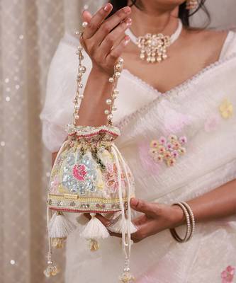 Multicolor floral embroidered potli bag 2
