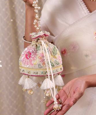Multicolor floral embroidered potli bag 3