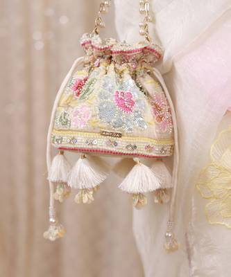 Multicolor floral embroidered potli bag 4