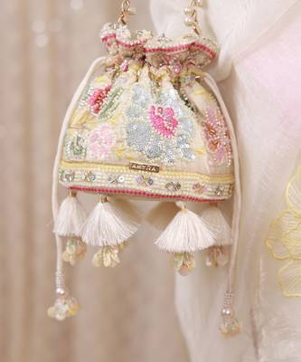Multicolor floral embroidered potli bag 5