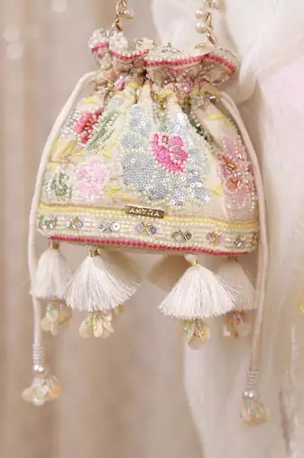 Multicolor floral embroidered potli bag