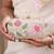 Multicolor floral embroidered clutch