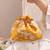 Mustard yellow pure raw silk potli bag