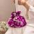 Purple pure raw silk potli bag