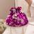 Purple pure raw silk potli bag