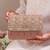 Pink organza silk suede clutch