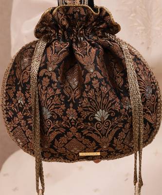 Black pure silk potli bag 4
