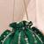 Green embroidered poly silk potli bag