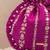 Magenta pink embroidered poly silk potli bag