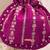 Magenta pink embroidered poly silk potli bag
