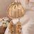 Gold embroidered poly silk potli bag