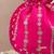 Pink embroidered poly silk potli bag