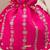 Pink embroidered poly silk potli bag