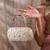 Gold tissue cutwork mirror synthetic clutch