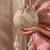 Gold tissue cutwork mirror synthetic potli bag