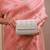 Silver silk brocade clutch
