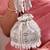 Silver brocade silk potli bag
