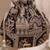 Black woven silk satin potli bag