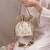 Beige woven silk satin potli bag