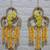 handmade floral ring door hanging yellow pompomsfestive wall hanging for home decor (pack of 2) 