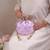 Lilac woven silk satin potli bag
