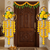 handmade yellow pompom floral ring hanging toran with bellsfestive hanging for home decor (pack of 2)