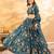 Floral Printed Layered Lehenga Set with Crop Top & Dupatta