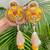 handmade shubh labh yellow pearl tassel door hanging festive home decor (pack of 2)