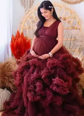 Premium Maternity Gown for Baby Shower & Pregnancy Photoshoot 1