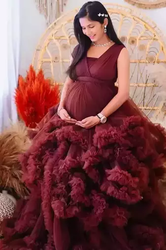 Premium Maternity Gown for Baby Shower & Pregnancy Photoshoot