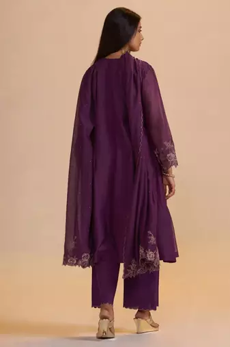 Purple festive kurta set