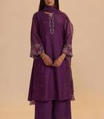 Purple festive kurta set