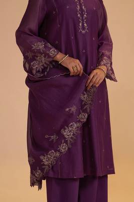 Purple festive kurta set 3