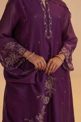 Purple festive kurta set 5