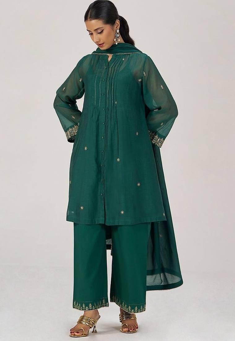 Eden green festive kurta set