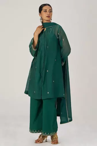 Eden green festive kurta set
