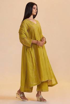 Lemon curry festive kurta set 1