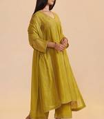 Lemon curry festive kurta set