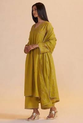 Lemon curry festive kurta set 3