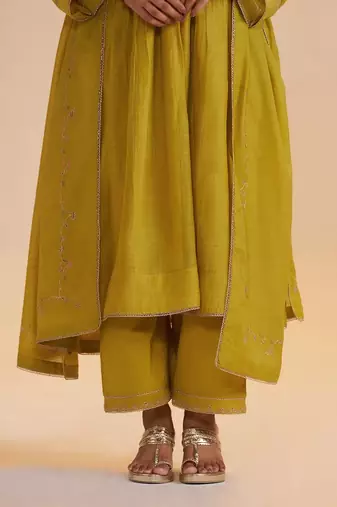 Lemon curry festive kurta set
