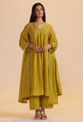 Lemon curry festive kurta set 5