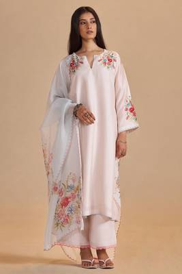 Sea salt and powder blue festive kurta set 1