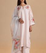 Sea salt and powder blue festive kurta set