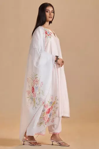 Sea salt and powder blue festive kurta set
