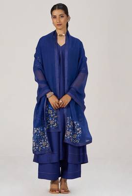 Royal blue festive kurta set 1