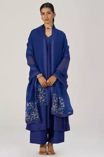 Royal blue festive kurta set