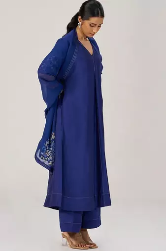 Royal blue festive kurta set