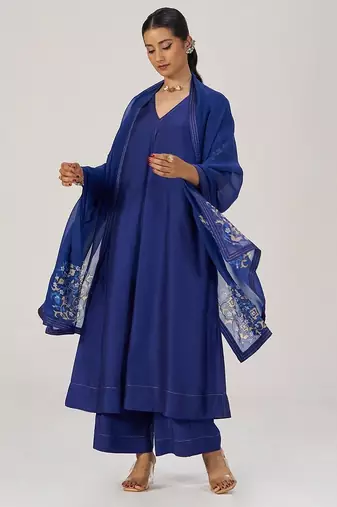 Royal blue festive kurta set