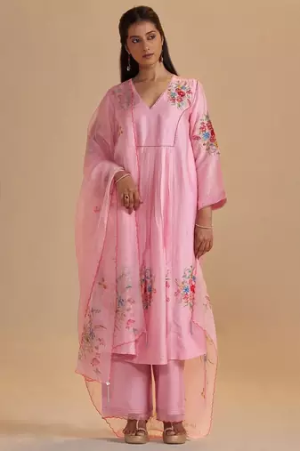 Coral blush festive kurta set