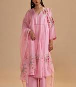 Coral blush festive kurta set